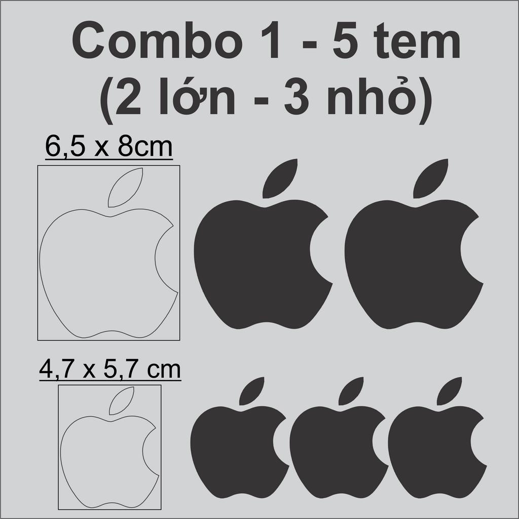 Combo 5 cái Tem Logo quả táo - Bóc dán chống nước - Dán mọi nơi