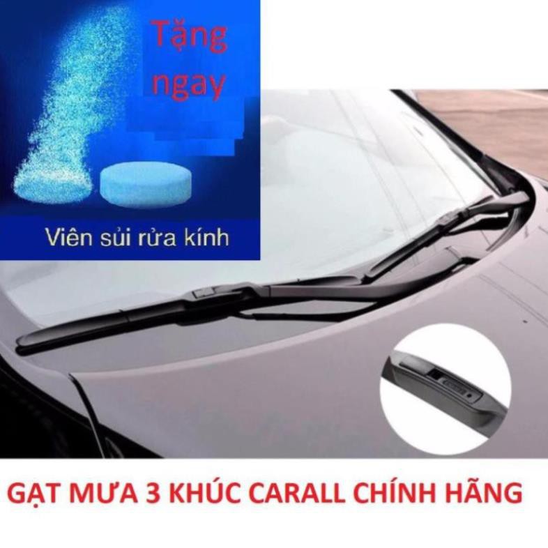 Gạt mưa ba khúc Carall silicone chính hãng cao cấp🎁Tặng 1 viên sủi rửa kính khi mua 1 đôi