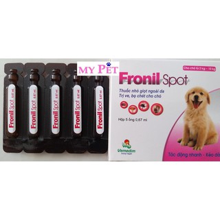 FRONIL SPOT VEMEDIM 0,67ml x 5 ống- THUỐC NHỎ GIỌT NGOÀI DA - TRỊ VE, BỌ CHÉT CHÓ CHÓ