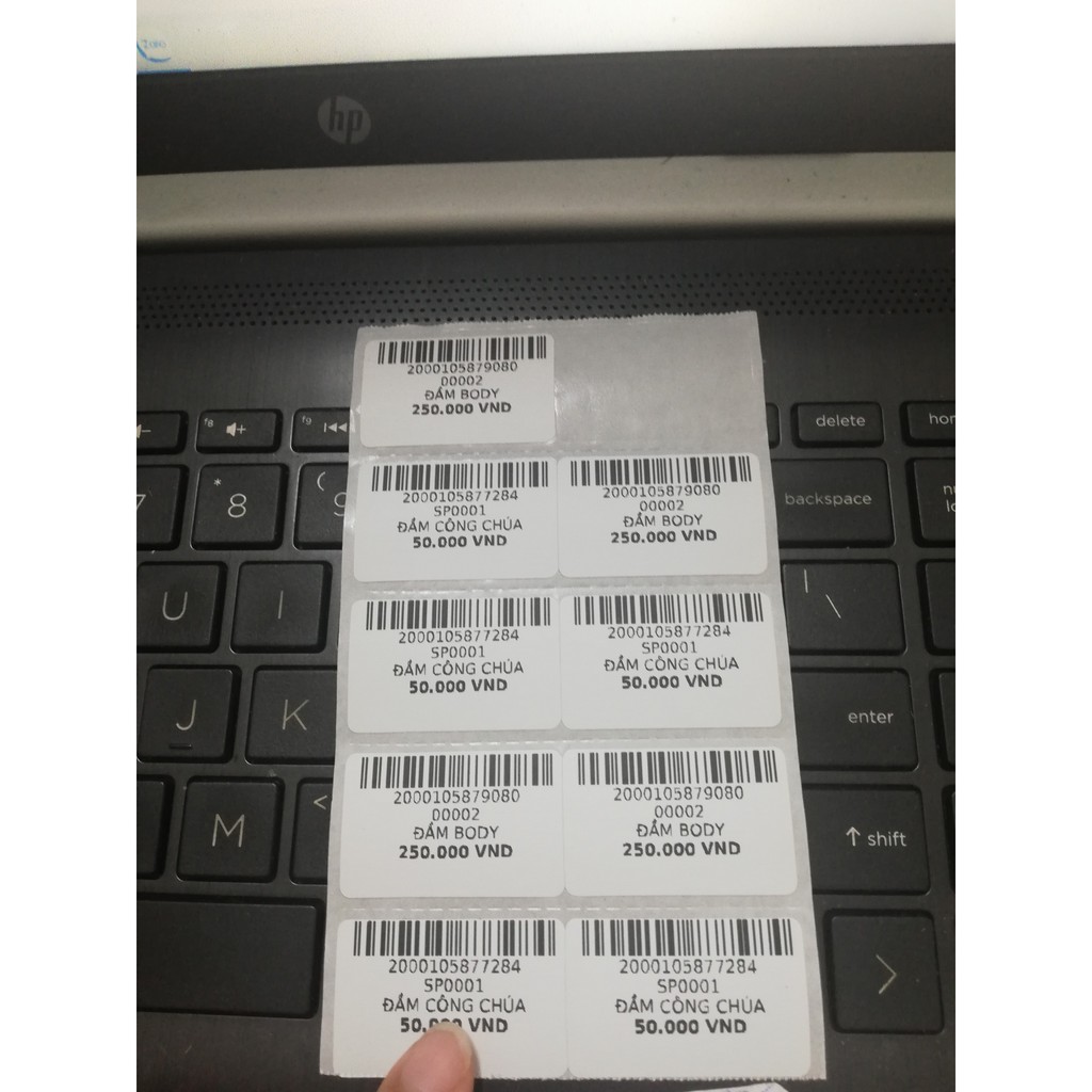Giấy In Mã Vạch 2 Tem  - Decal Nhiệt 2 Tem 35x22 mm - 72x22 mm