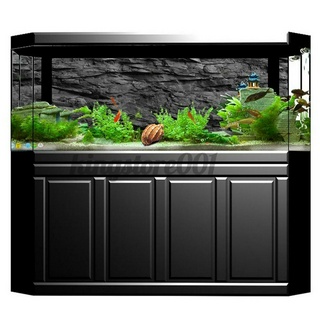 Áp Phích Trang Trí Bể Cá Kết Cấu Đá Đen 3d