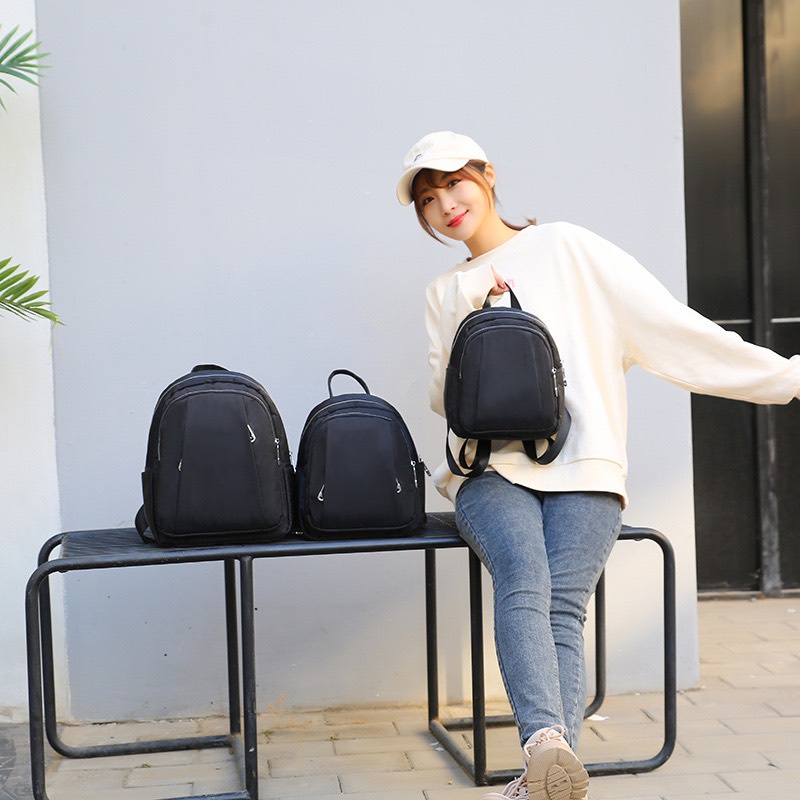 Balo vải dù dày dặn chống nước cỡ trung 2 ngăn kéo