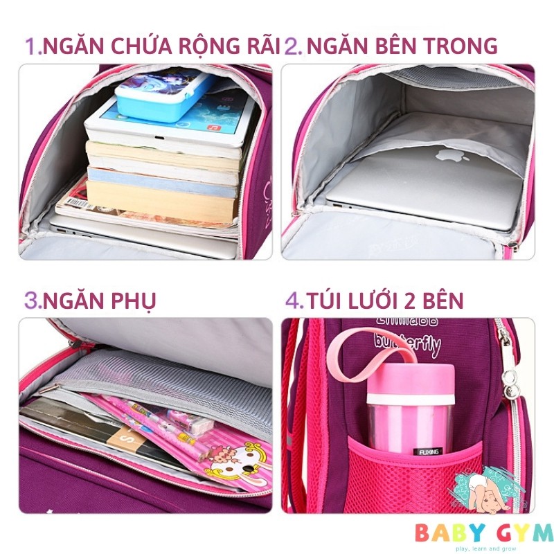 Cặp đi học nam, nữ, balo đi học cho học sinh tiểu học chống gù – BABYGYM