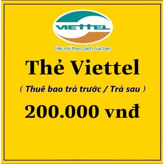 Nạp thẻ viettel 200k