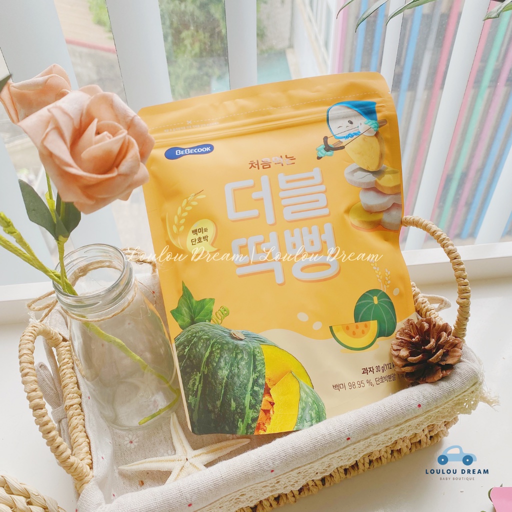 Bánh gạo Bebecook Hàn Quốc hữu cơ gói 30gr cho bé từ 6 tháng [BAY AIR]