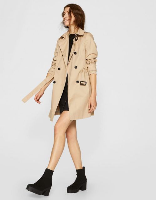 Áo khoác Stradivarius Lapel Collar Trench Coats
