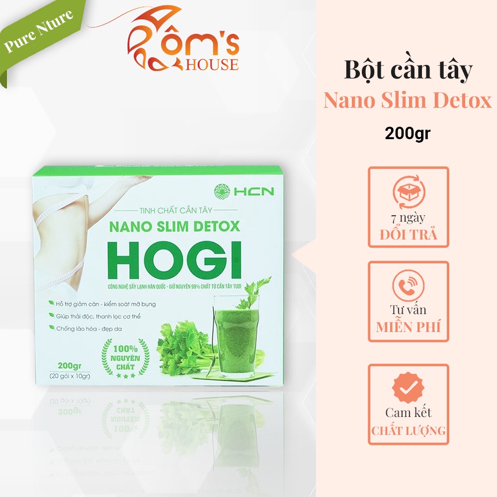 Bột cần tây giảm cân, cần tây sấy lạnh Nano Slim Detox HOGI giữ dáng, đẹp da, thanh lọc cơ thể - HOGI