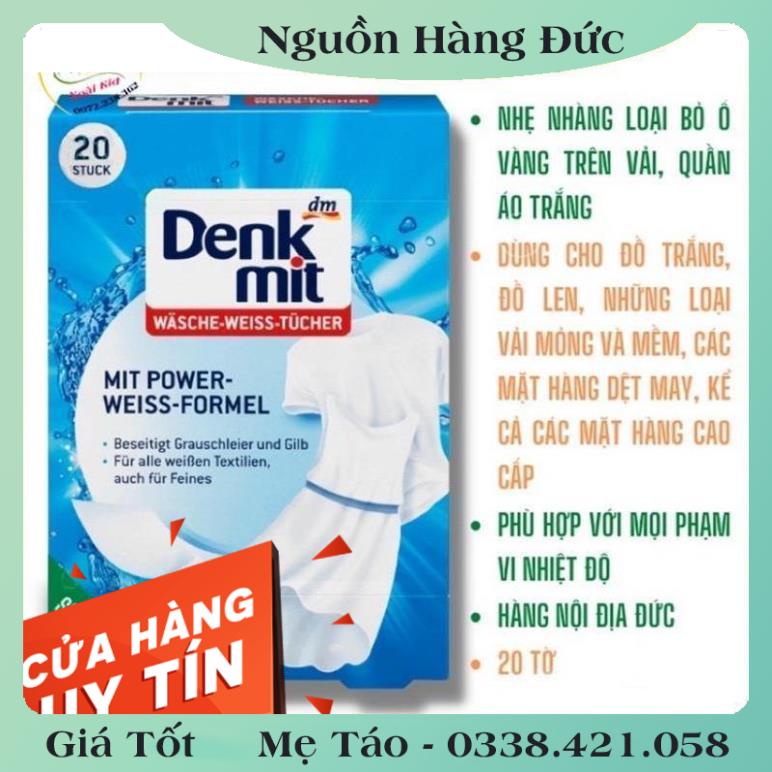 Giấy tẩy trắng, tẩy trắng cổ áo và giấy chống phai màu quần áo Denkmit Đức- Date mới Đủ Bill