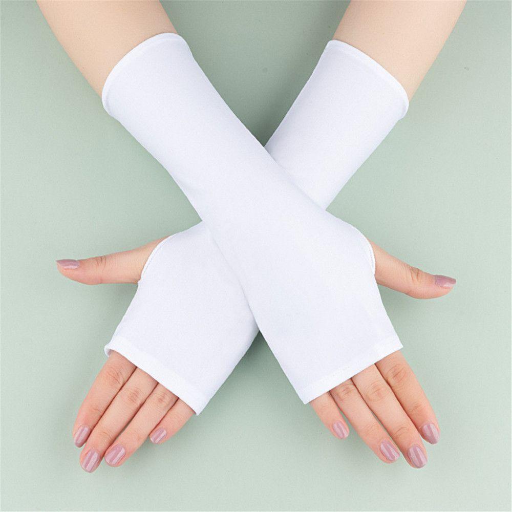 Găng Tay Lái Xe Hở Ngón Màu Trắng Đen