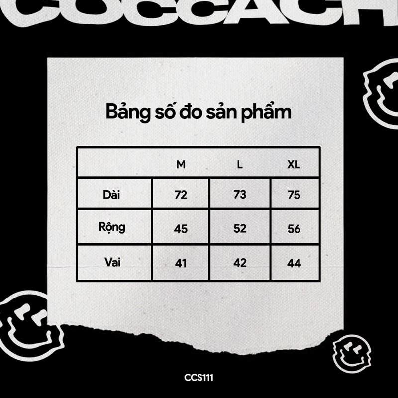 Áo thun COCCACH phông chất liệu cotton 100% form rộng unisex CCS111 by COCCACH