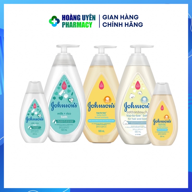 Sữa tắm gội toàn thân Johnson's baby Top to toe/ Cotton touch 500ml