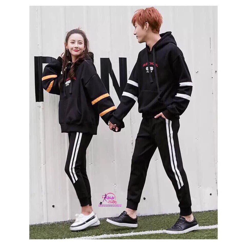 Quần nỉ 2 sọc in