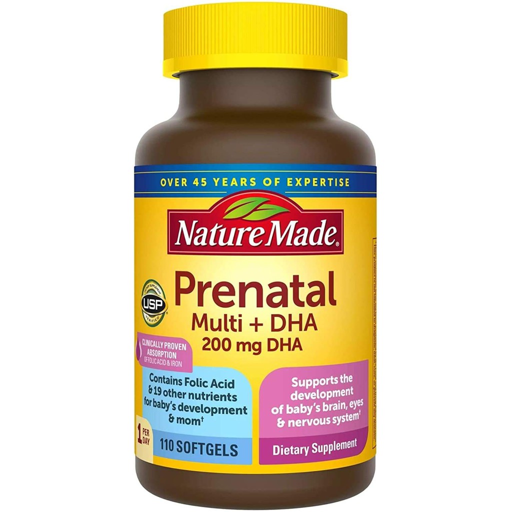 Vitamin bầu NatureMade Prenatal Multi + DHA