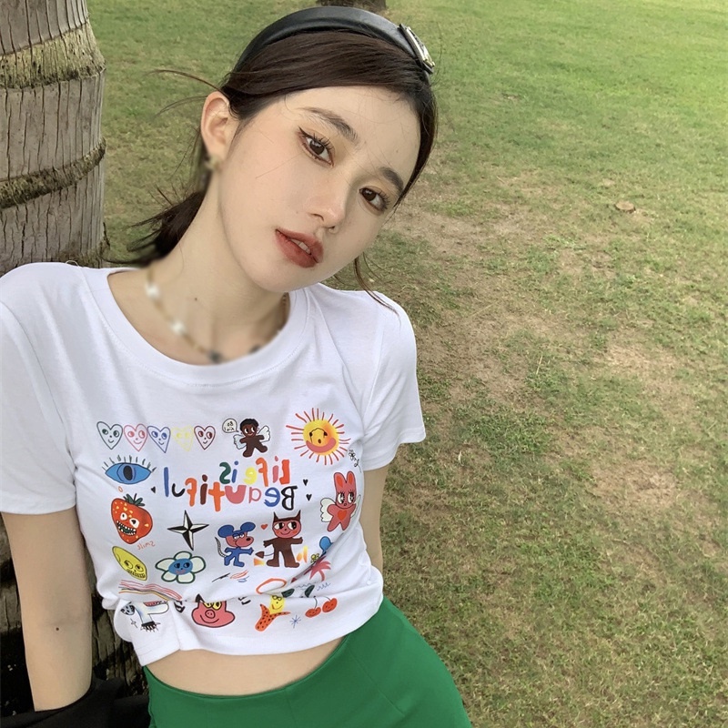 Áo Thun Ngắn Tay Phong Cách Hàn Quốc Thời Trang Cho Nữ