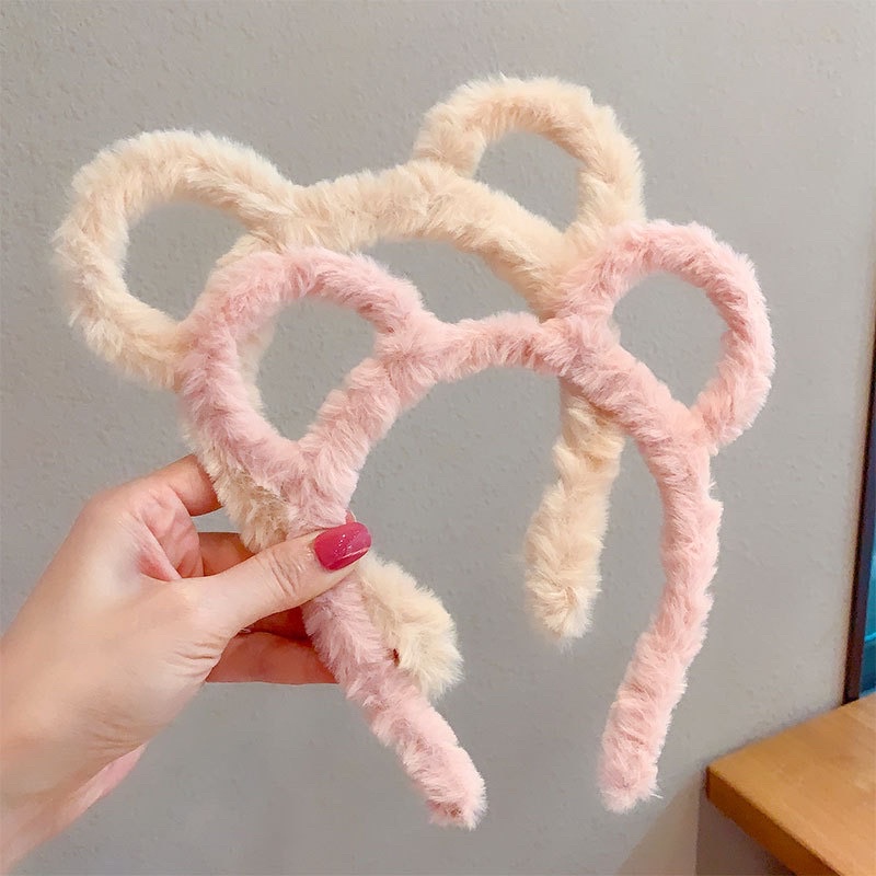 Cài tóc rửa mặt lông tai mèo, tai gấu