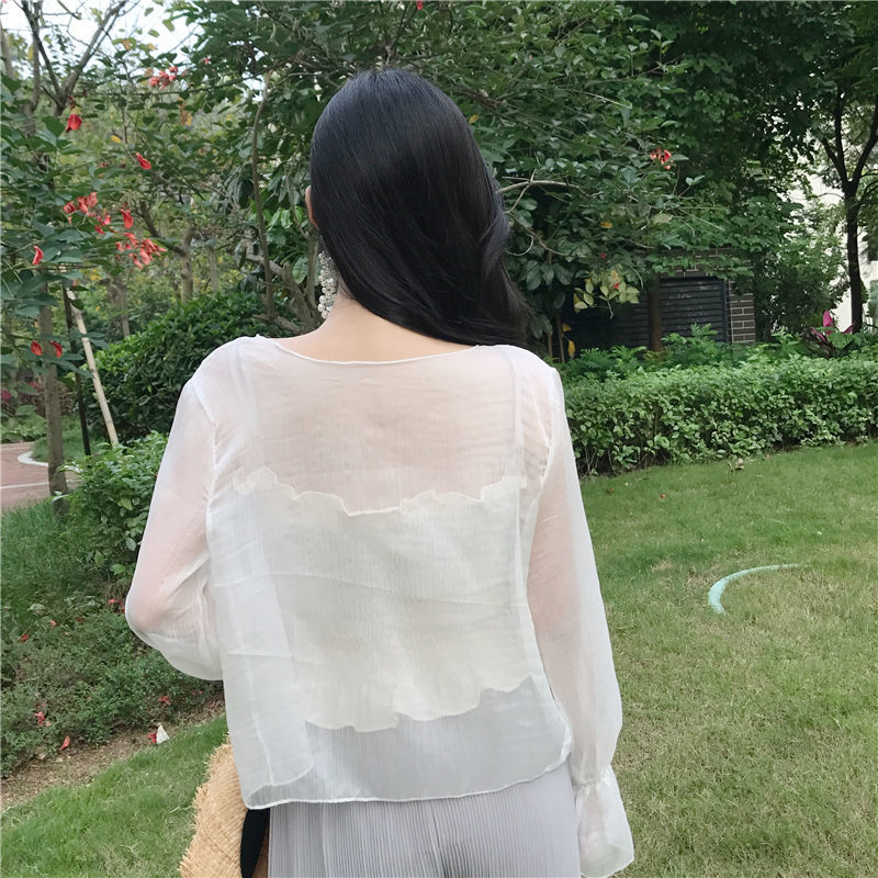 Áo khoác cardigan chất chiffon mỏng thời trang mùa hè cho nữ