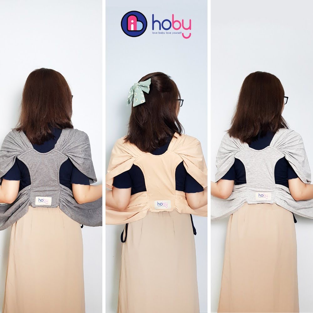 Địu vải Sling cho bé Hoby X - Địu vải cotton 100% dành cho trẻ sơ sinh - Thoáng khí, an toàn cho da bé [Hoby.vn]