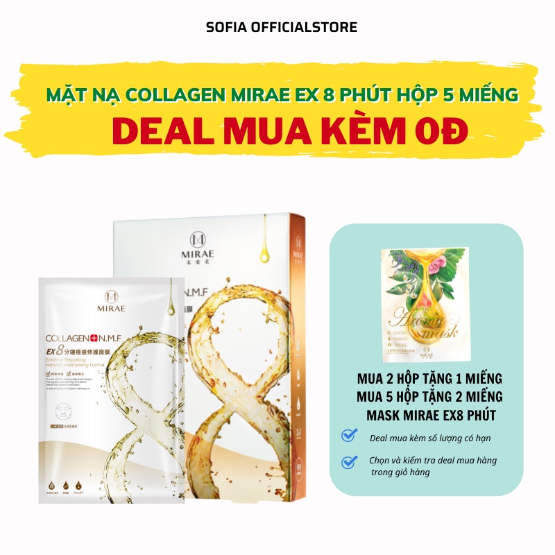 Mặt nạ Collagen MIRAE giảm kích ứng, cung cấp độ ẩm giúp da căng mịn 20g/miếng