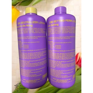 Thuốc uốn tóc setting Cibi collagen 1000ml( 1 cặp số 1 + số 2)