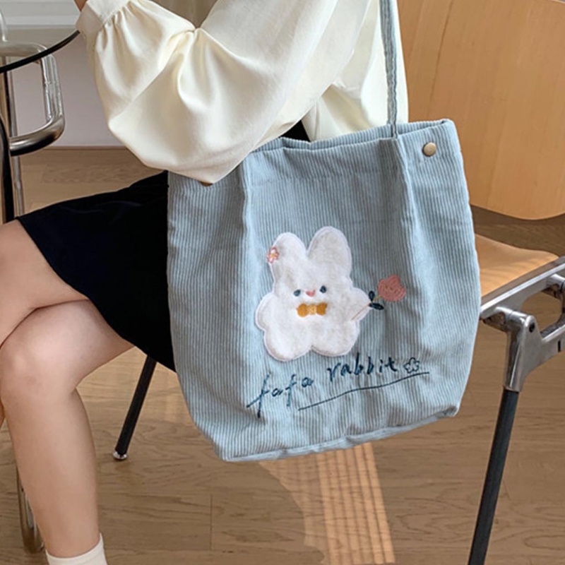 Túi Xách Đeo Vai Vải Nhung Kẻ Cỡ Lớn Phong Cách Cổ Điển