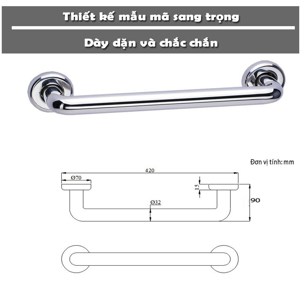 Tay vịn Inox 304 cao cấp, tay vịn cửa, tay vịn cầu thang, tay vịn nhà tắm