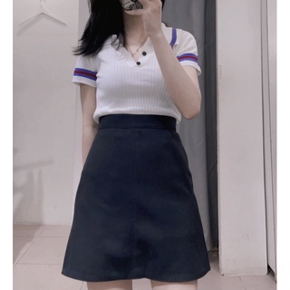 Áo pha kẻ vạch tay