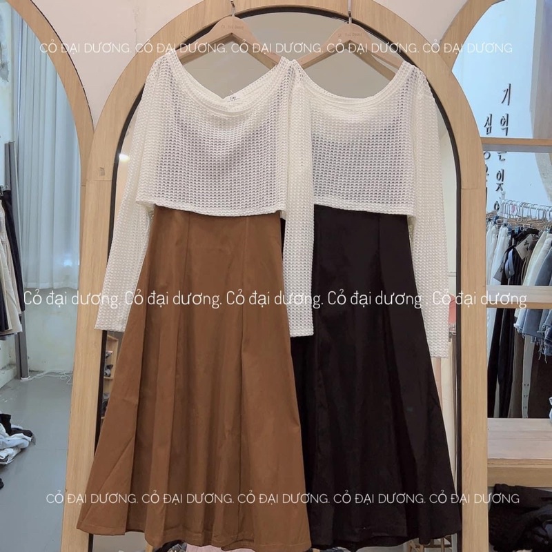 set áo lưới váy 2 dây 2058