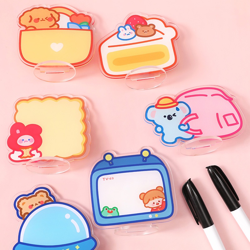 Bảng mini nhựa ghi chú hình cute 7.3x11CM