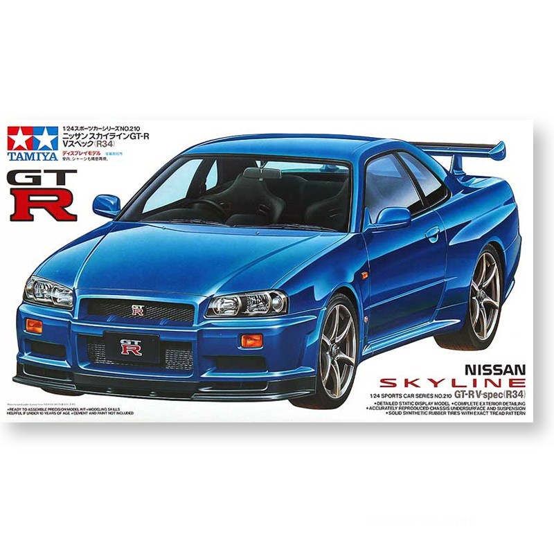Mô Hình Xe Hơi Thể Thao Tamiya 24210 1 / 24 Nissan Skyline GT-R R34 V-Spec BNR34