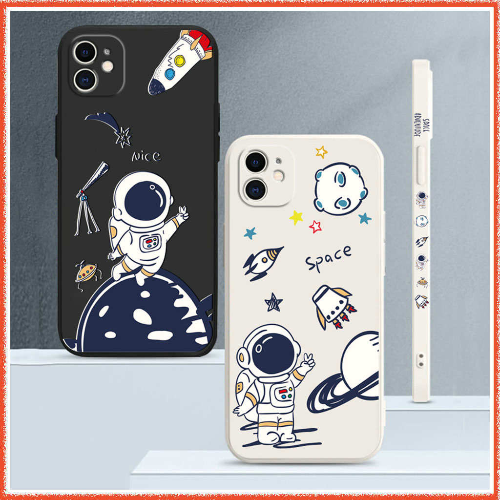 Astronaut iPhone Case 🔥 Silicone Side Stripe Pattern Edge Apple iPhone 12 Pro Max i12 iPhone11 12promax 7 Plus XS 6 iPhone 8 Plus i11 iPhone12 mini SE 2020 X 12 SE2 11 Xr 6s plus 8p iPhone 11 11p Ốp