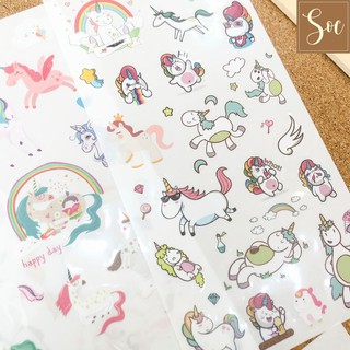 Set Sticker dán Unicorn PVC (6 tờ)