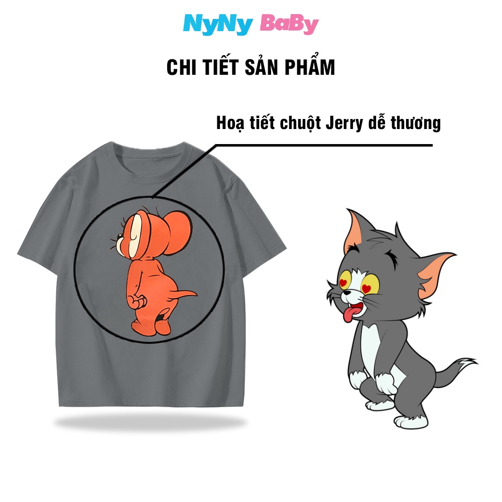 Áo Phông Nyny Baby Cho Bé Vải Cotton Co Giãn 4 Chiều Tay Lỡ Form Rộng Họa Tiết Chuột Mickey Từ 1 Đến 7tuổi
