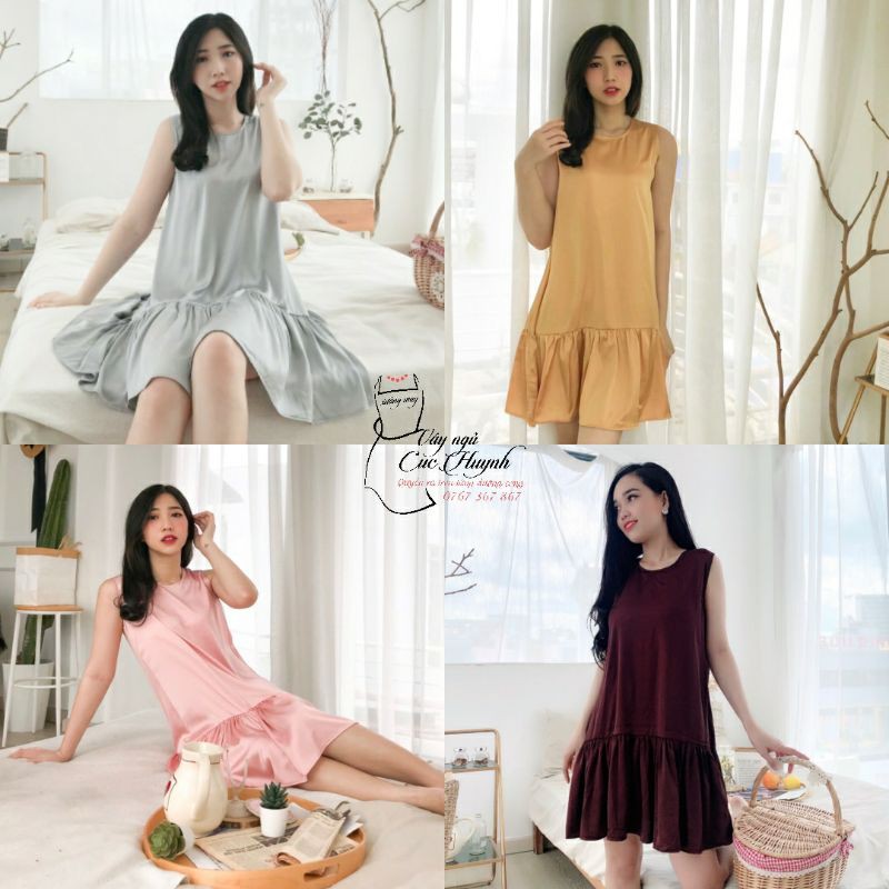 Váy ngủ 💖FREE SHIP💖 Váy ngủ sát nách dáng xòe tiểu thư dễ thương | BigBuy360 - bigbuy360.vn