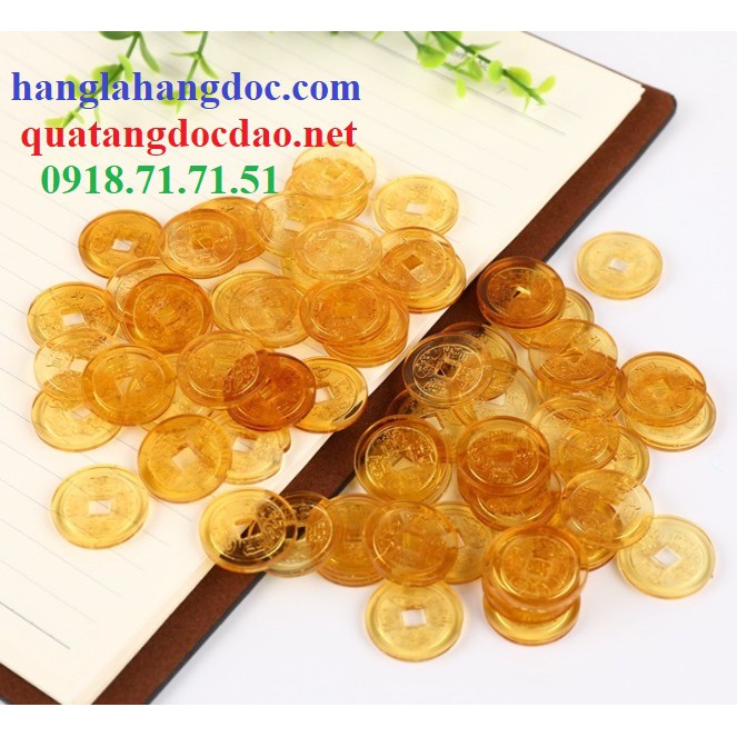Đồng xu pha lê phong thủy thu hút tài lộc & may mắn
