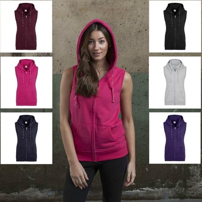 Áo Khoác HOODIE Không Tay Có Khóa Kéo ROMPI Lỗ Không Tay 03.10