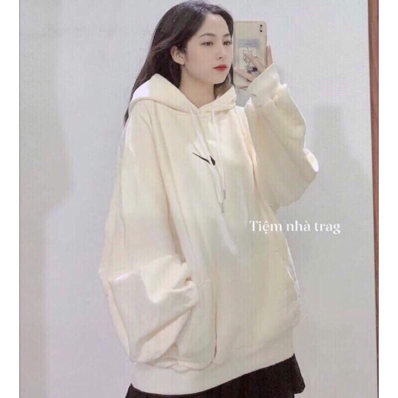 Áo hoodie có mũ form unisex chất liệu nỉ bông, ao hôdie niikee dấu tích nhỏ nam nữ màu trắng, đen và xanh | BigBuy360 - bigbuy360.vn