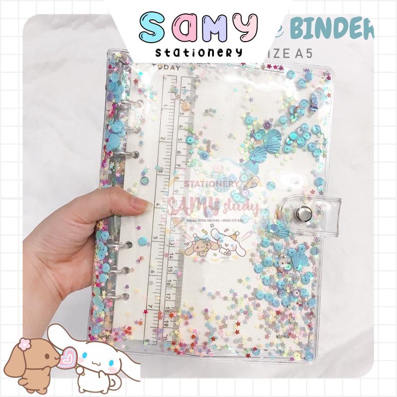 Binder-Sổ còng A5 Marine Đại dương lấp lánh trang trí Journal