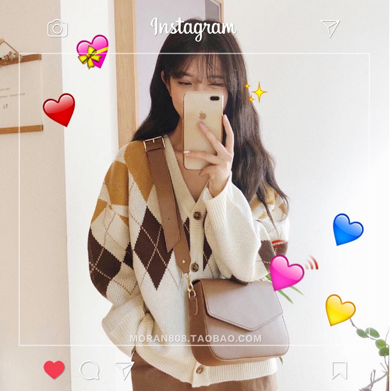 Áo khoác len Cardigan nữ MORAN họa tiết style Hàn Quốc Vintage - Có ảnh thật