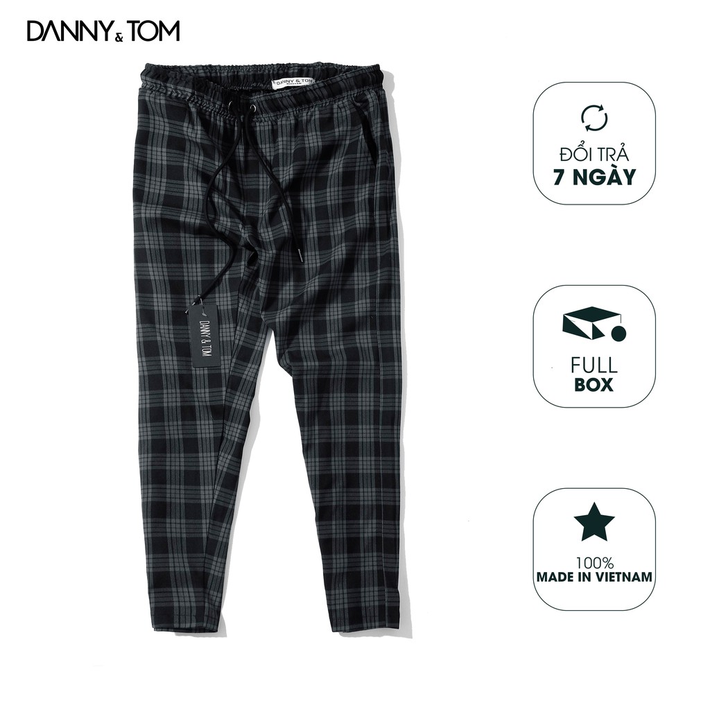 Quần dài nam caro lưng thun Lexi chất vải hàn tây chuẩn đẹp , form regular , trẻ trung DP08 – DANNYTOM