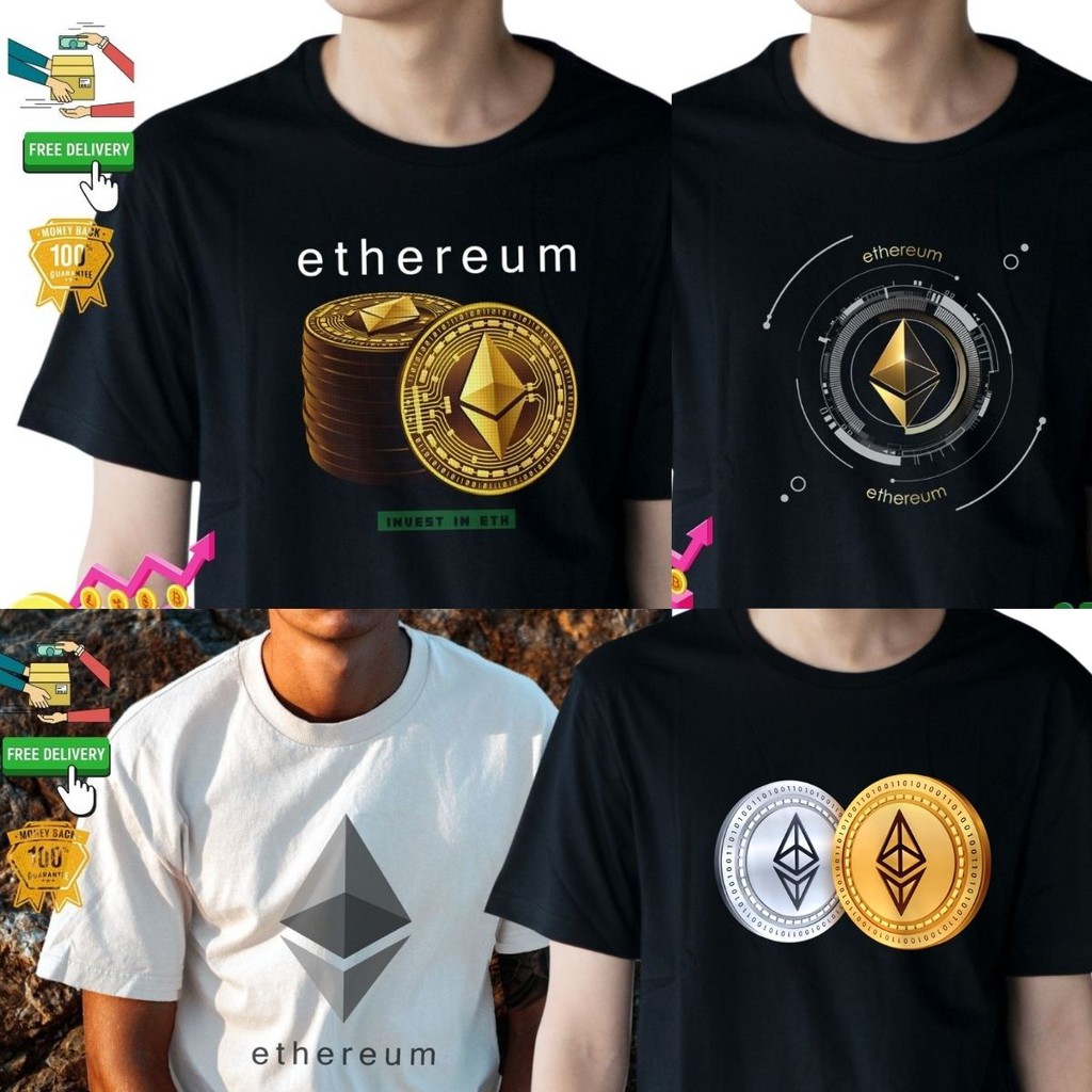 Áo thun ETH Crypto ethereum Vải Cotton cao cấp