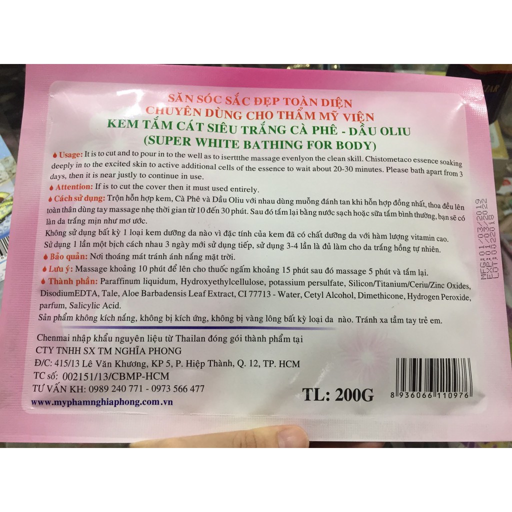 Tắm trắng Chenmai Cà Phê, Dầu Oliu | BigBuy360 - bigbuy360.vn