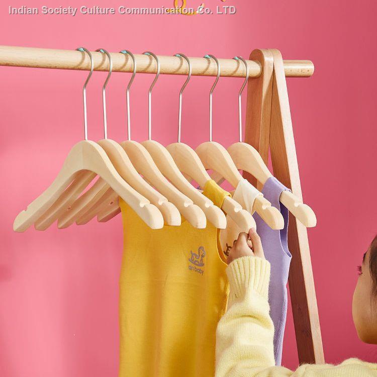 [Cửa Hàng Quần Áo] Móc Treo Quần Áo Bằng Gỗ Tùy Chỉnh logo Chống Trượt Tùy Chỉnh Hỗ Trợ Trẻ Em Bán Sỉ