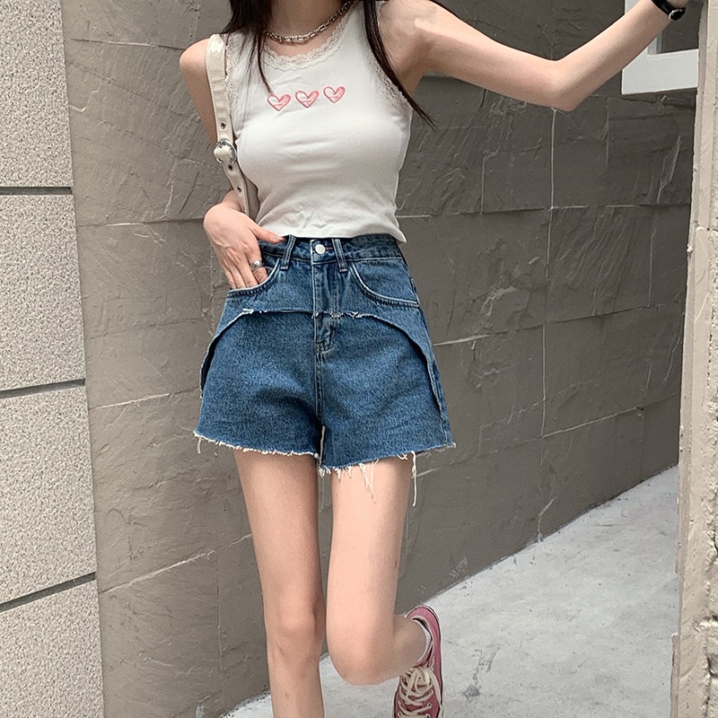 Quần Short Denim Nữ Ống Rộng Thời Trang