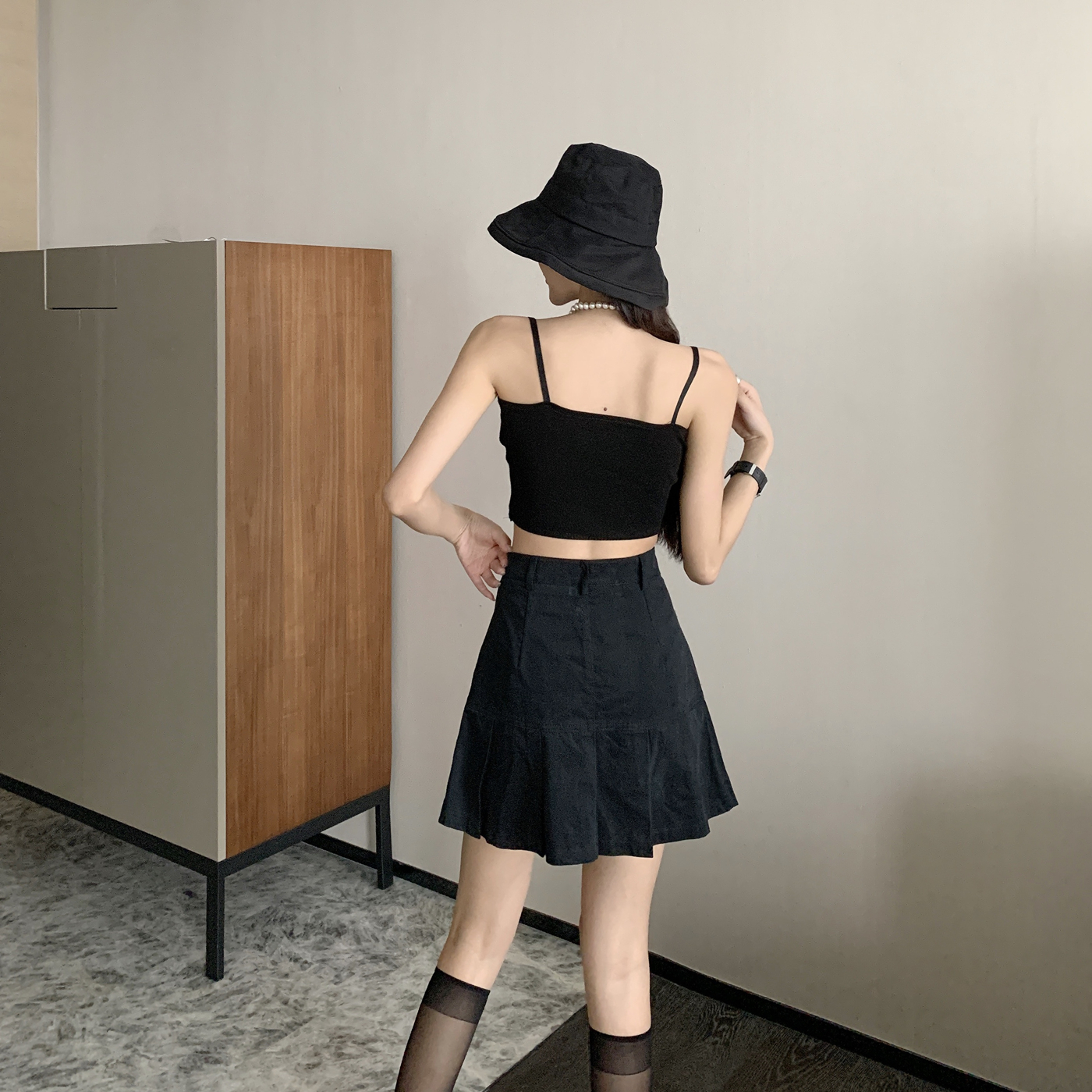 Chân váy jeans chữ A eo cao nhún bèo thời trang năng động cho nữ | BigBuy360 - bigbuy360.vn