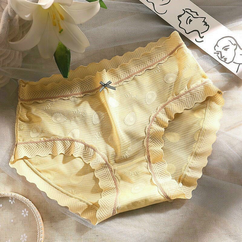 Quần lót ren họa tiết trái bơ chất ren mềm mại xuyên thấu gợi cảm YiOn Underwear QR15