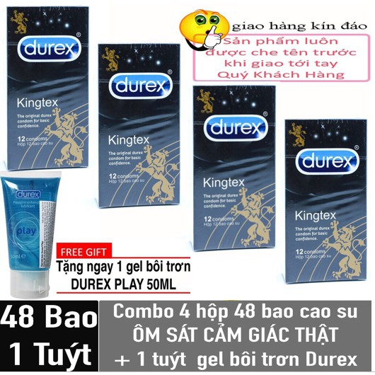 [ Giá Sỉ ] Bao cao su Durex ÔM SÁT CẬU NHỎ Kingtex hộp 12 chiếc