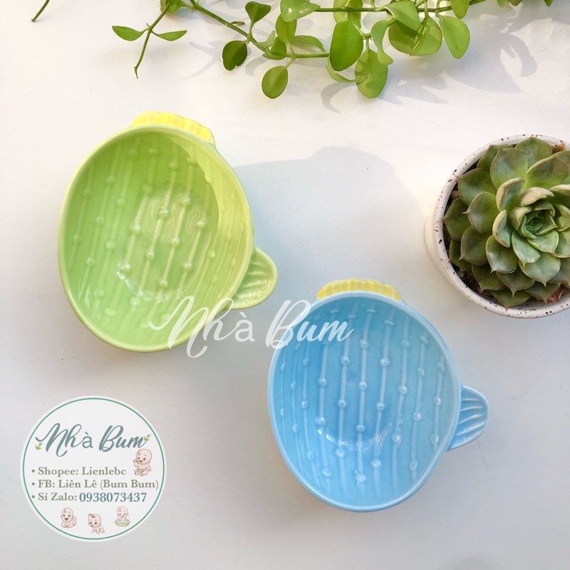 Bát ăn dặm sứ hình xương rồng