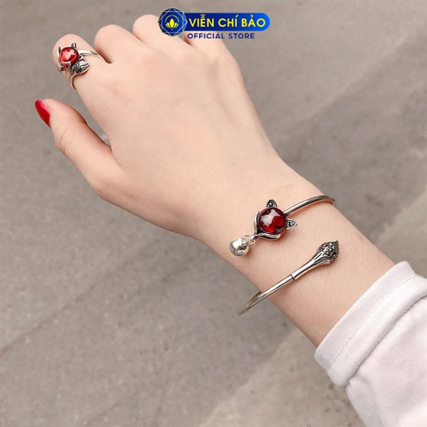 Lắc tay nữ hồ ly cửu vỹ thiên hồ đính đá bạc thời trang phụ kiện trang sức nữ Viễn Chí Bảo L000056