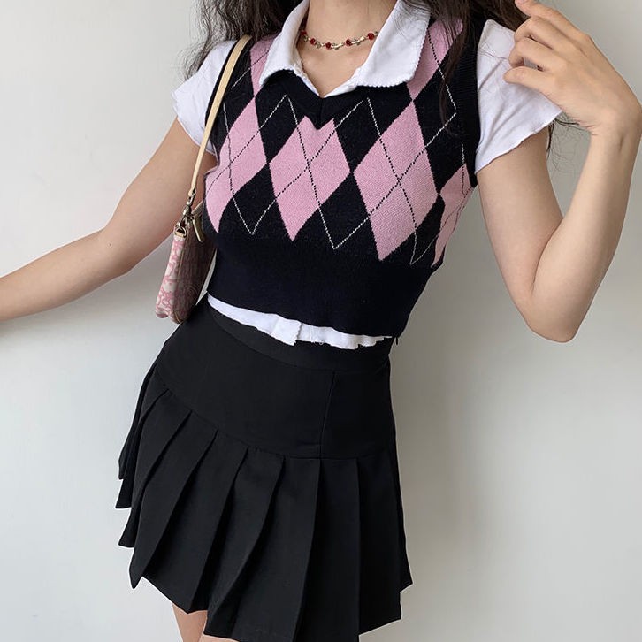 Gile Len Nữ | Áo Gile Len Dệt Kim Dáng Croptop Ulzzang Nhiều Màu Dành Cho Nữ, Phong Cách Hàn Quốc, Hàng Quảng Châu