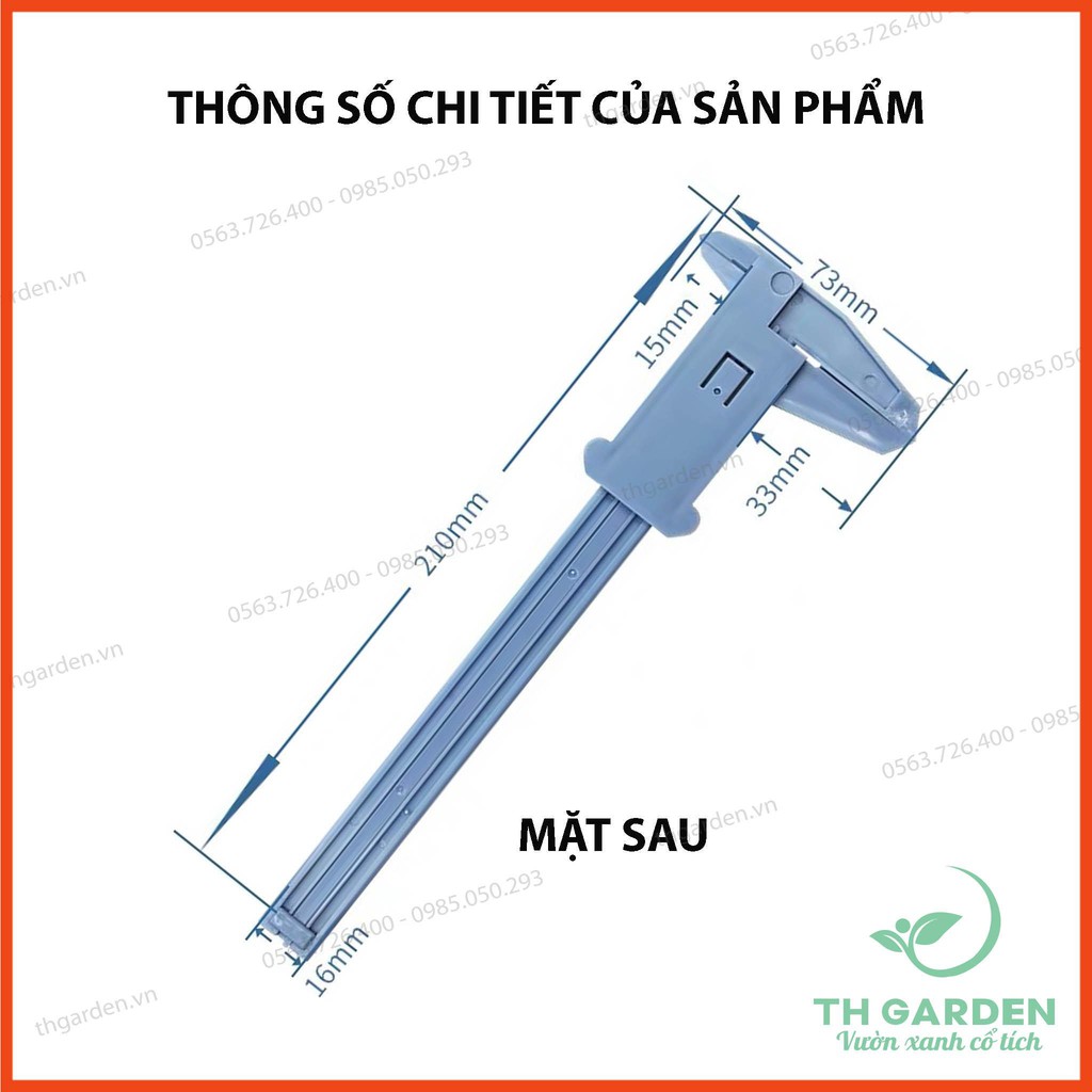 Thước Kẹp Cơ TH Garden 150mm Bằng Nhựa Cao Cấp - Thước Đo Đường Kính - Không Sợ Gỉ